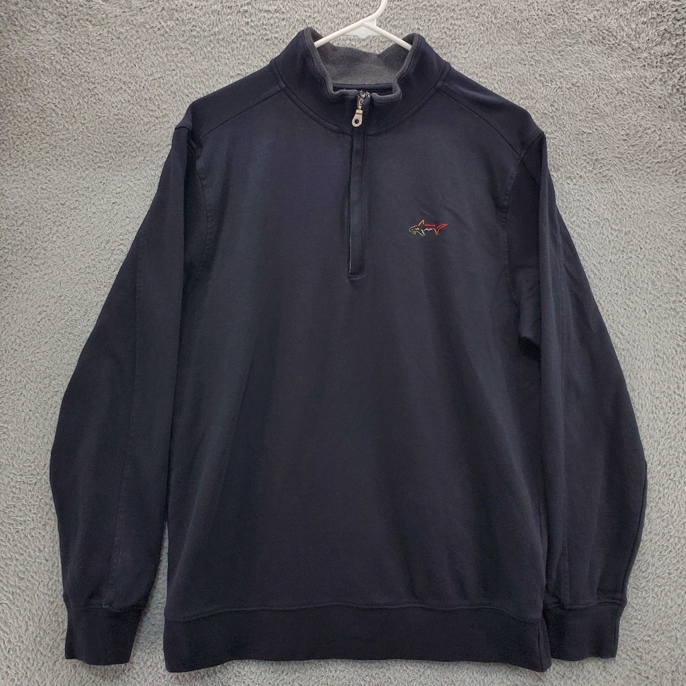 Greg Norman 1/4 Zip Pullover Sweatshirt Mens Medium Black Golf